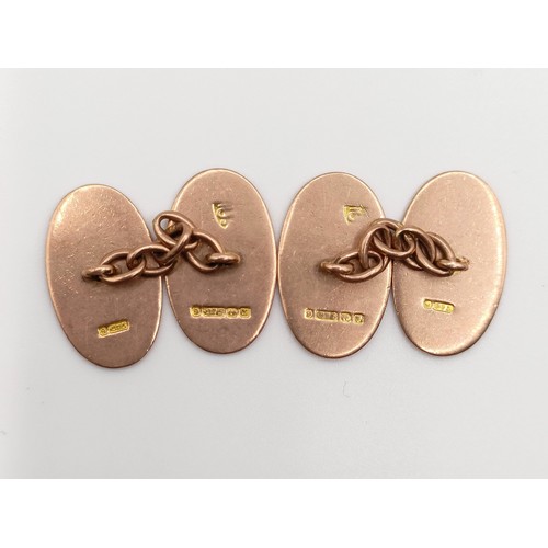 415 - A pair of 9ct gold cufflinks, 8 g