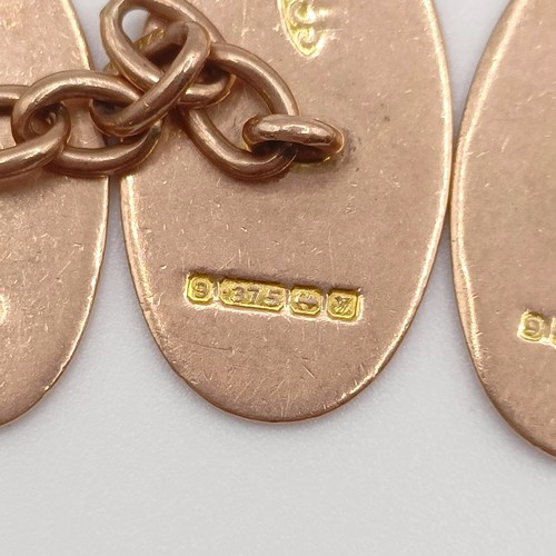 415 - A pair of 9ct gold cufflinks, 8 g