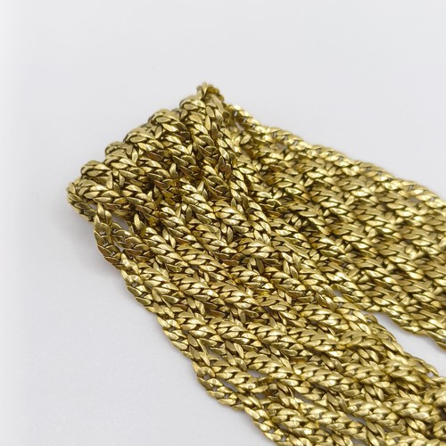 416 - A 1970s 18ct gold textured bracelet, 36.2 g, 21 cm long