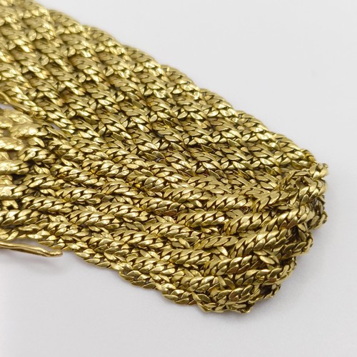 416 - A 1970s 18ct gold textured bracelet, 36.2 g, 21 cm long