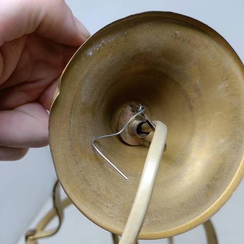 1327 - A brass and glass wall light, 44 cm high