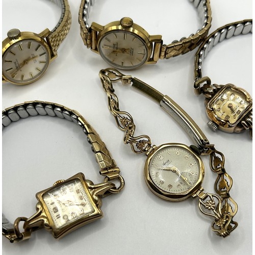 737 - A ladies yellow metal Avia wristwatch and four other ladies wristwatches (5)