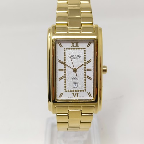 730 - A gentleman's stainless steel Rotary Elite wristwatch, boxed with guarantee booklet