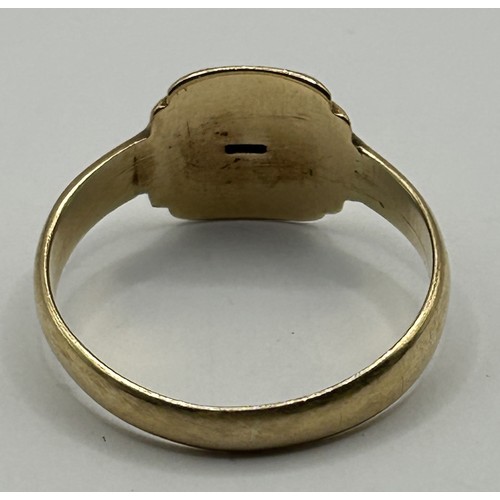 728 - An 9ct gold signet ring, 4.5 g