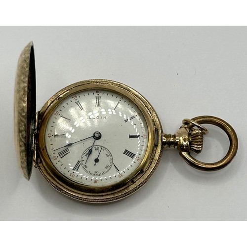 726 - A ladies gold plated full hunter pocket watch