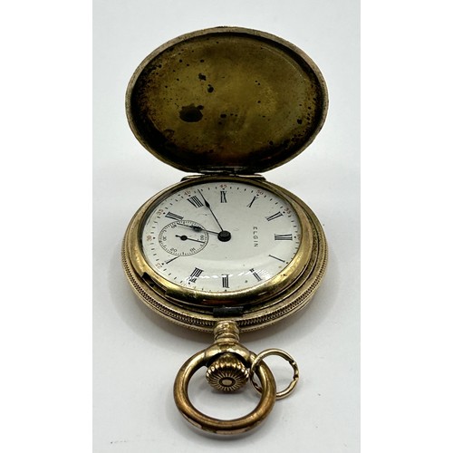 726 - A ladies gold plated full hunter pocket watch