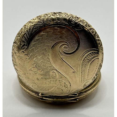 726 - A ladies gold plated full hunter pocket watch