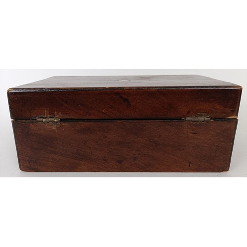 721 - A rosewood box, a lens, in a leather case and assorted other items