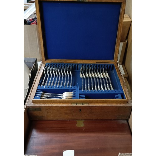 751 - *** Regretfully Withdrawn*** A canteen of silver plated cutlery and two others