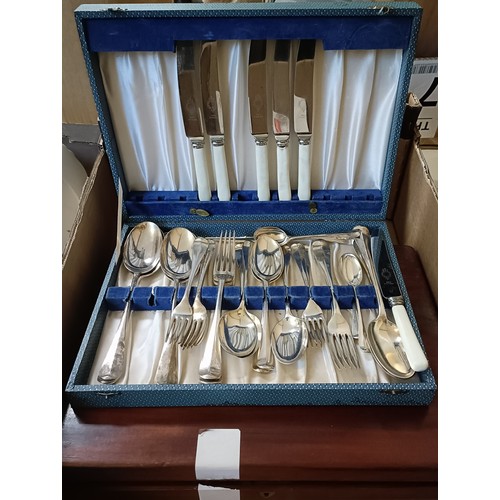 751 - *** Regretfully Withdrawn*** A canteen of silver plated cutlery and two others