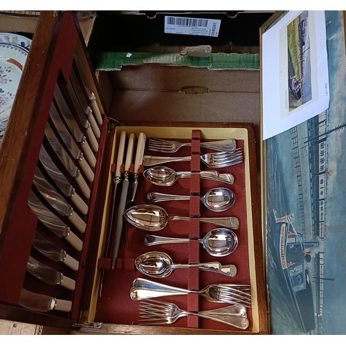 753 - Assorted Babycham memorabilia, other ceramics, a model train and other items (2 boxes)