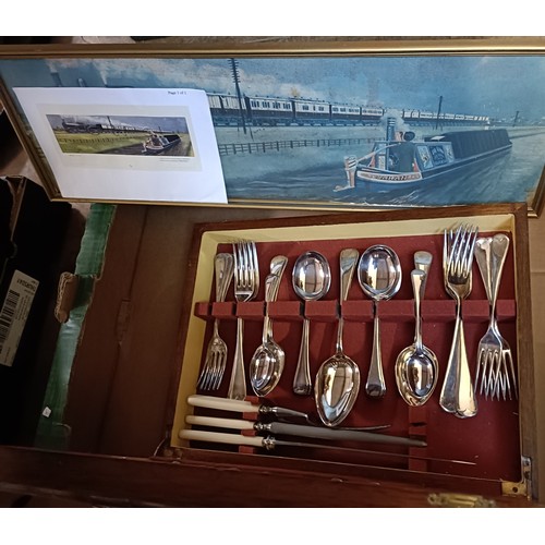 753 - Assorted Babycham memorabilia, other ceramics, a model train and other items (2 boxes)