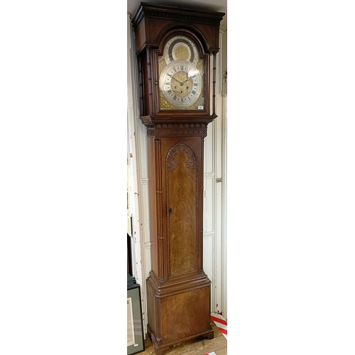 772 - A longcase clock, A MARRIAGE, the replaced dial signed John Maldon with subsidiary Zodiac dial, and ... 