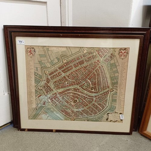 771 - Two reproduction maps and three reproduction prints (5)