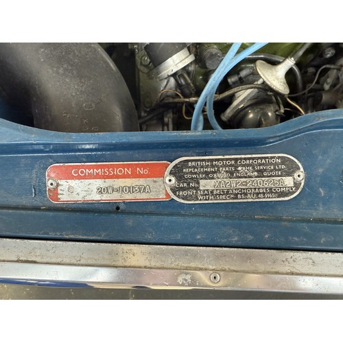 20 - 1970 Mini Clubman EstateRegistration number FAN 107JChassis number XA2W-240625AEngine number 353E H9... 