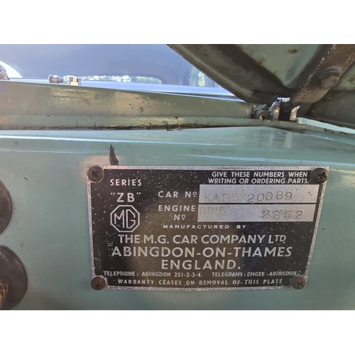 38 - 1957 MG Magnette ZBBest bid to be submittedRegistration number MJG 365Chassis number KAT13/20089Engi... 