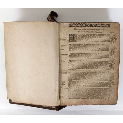 5 - A 17th century bible, bound with The First Alphabet of directions to common places, containing all t... 