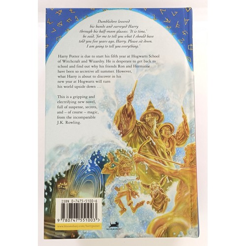 8 - Rowling (J K), Harry Potter and The Order Of The Phoenix, misprint, text printed upside down to the ... 