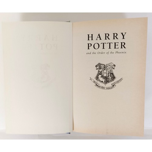 8 - Rowling (J K), Harry Potter and The Order Of The Phoenix, misprint, text printed upside down to the ... 