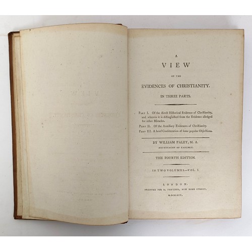 9 - Paley (William), Natural Theology Or Evidences Of The Existence And Attributes Of The Deity, and oth... 