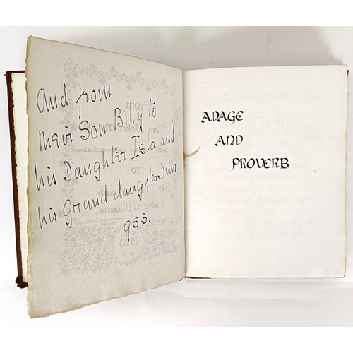 21 - A handwritten wedding gift from John MAJP to Sir Thomas & Lady Williams 1920, assorted pamphlets... 