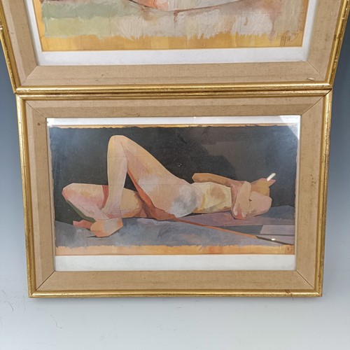 286 - C Hooper, a reclining nude, watercolour, signed and dated '97, 17 x 32 cm, and its pair (2)