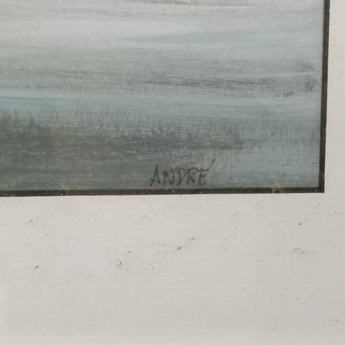 270 - John G Andre, The Dark Island, watercolour, signed, 18 x 31 cm, gallery label verso