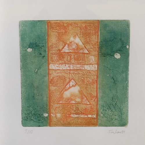 284 - Fashau, abstract, limited edition print, 8/10, signed in pencil and dated '91 45 x 28 cm