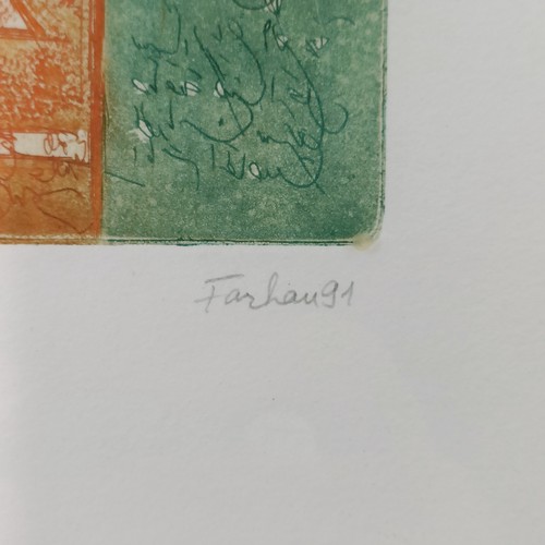 284 - Fashau, abstract, limited edition print, 8/10, signed in pencil and dated '91 45 x 28 cm