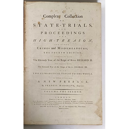 30 - Hargrave (Francis), Complete Collection Of State Trials And Proceedings For High Treason, And Other ... 