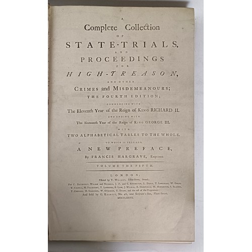 30 - Hargrave (Francis), Complete Collection Of State Trials And Proceedings For High Treason, And Other ... 