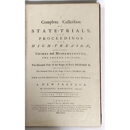 30 - Hargrave (Francis), Complete Collection Of State Trials And Proceedings For High Treason, And Other ... 
