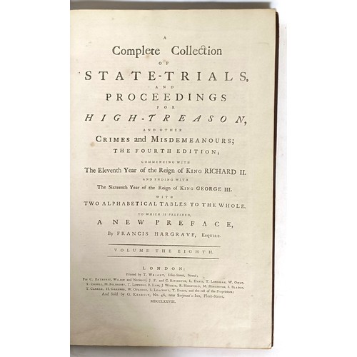 30 - Hargrave (Francis), Complete Collection Of State Trials And Proceedings For High Treason, And Other ... 