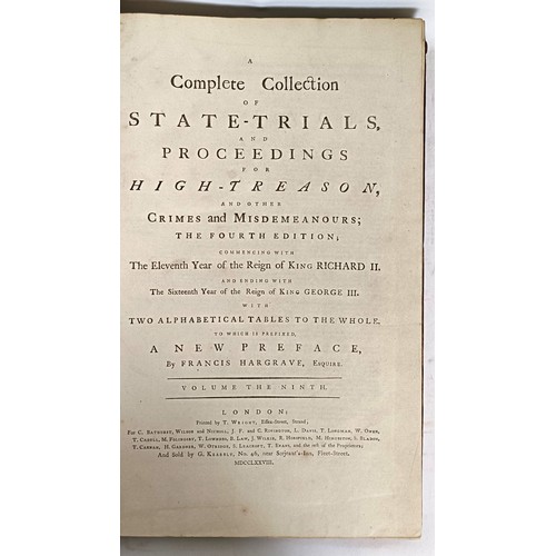 30 - Hargrave (Francis), Complete Collection Of State Trials And Proceedings For High Treason, And Other ... 