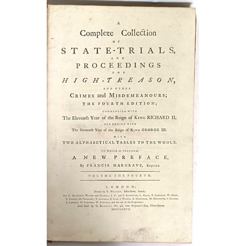 30 - Hargrave (Francis), Complete Collection Of State Trials And Proceedings For High Treason, And Other ... 