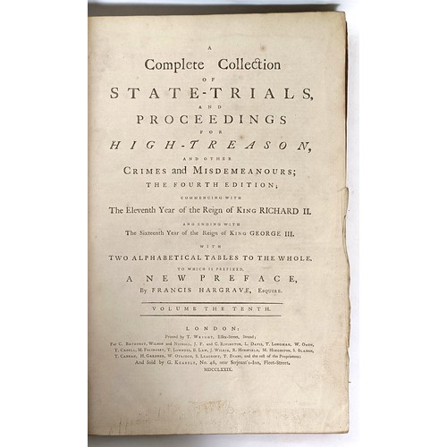 30 - Hargrave (Francis), Complete Collection Of State Trials And Proceedings For High Treason, And Other ... 