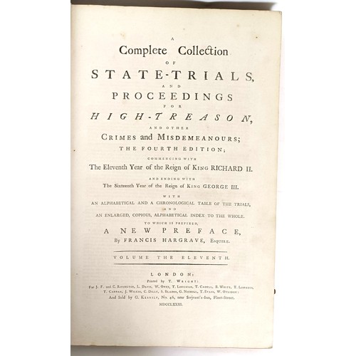 30 - Hargrave (Francis), Complete Collection Of State Trials And Proceedings For High Treason, And Other ... 