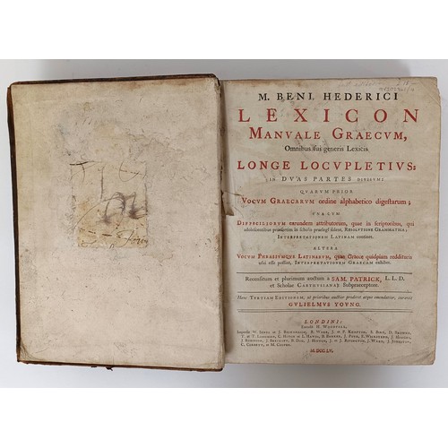35 - Hederici (M Beni), Lexicon Manvale Graecvm, and three other books (4)