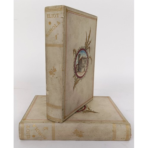 37 - Evans (Mary Ann) - George Eliot, Romola, 2 Vol. Leipzip 1863, painted vellum