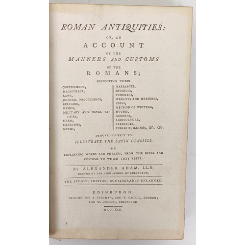 45 - Adam (Alexander), Roman Antiquities and assorted other bindings (10)