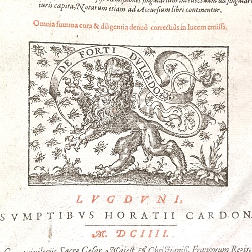 50 - Digeftum (sic) Vetum, published 1604, 5 Vol.