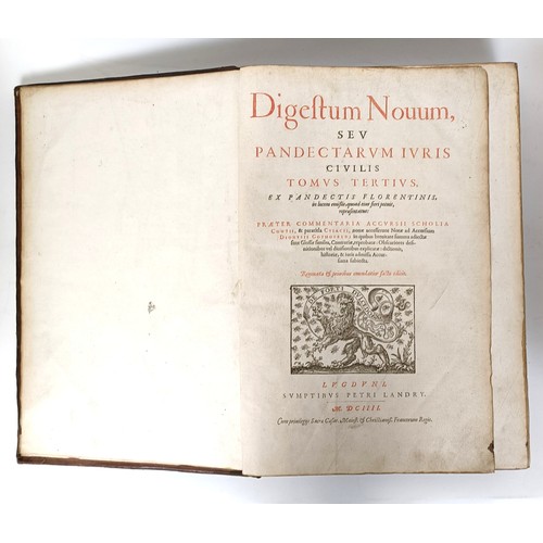 50 - Digeftum (sic) Vetum, published 1604, 5 Vol.