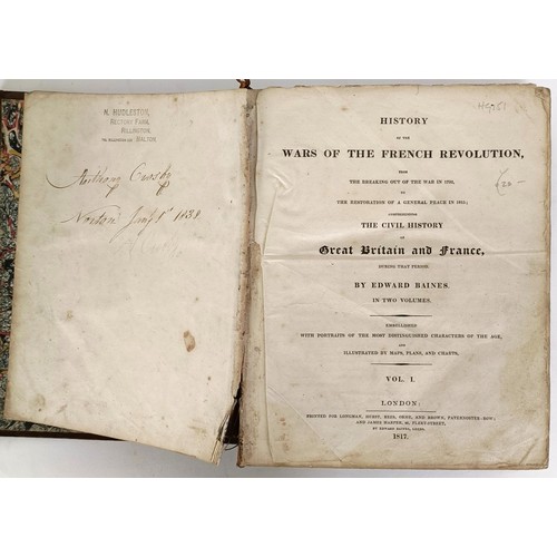 60 - Clarke (Hewson), Hume's History Of England, 4 Vol and Baines (Edward), History Of The Wars Of The Fr... 