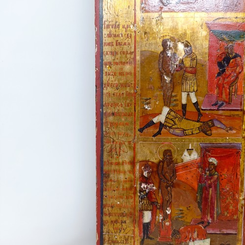 281 - A 19th century icon, St Harlampy, 44 x 39 cm
