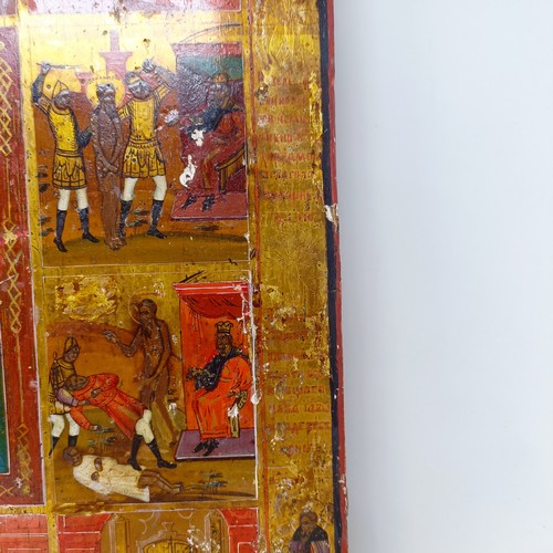 281 - A 19th century icon, St Harlampy, 44 x 39 cm