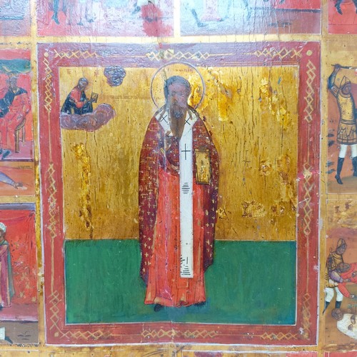 281 - A 19th century icon, St Harlampy, 44 x 39 cm