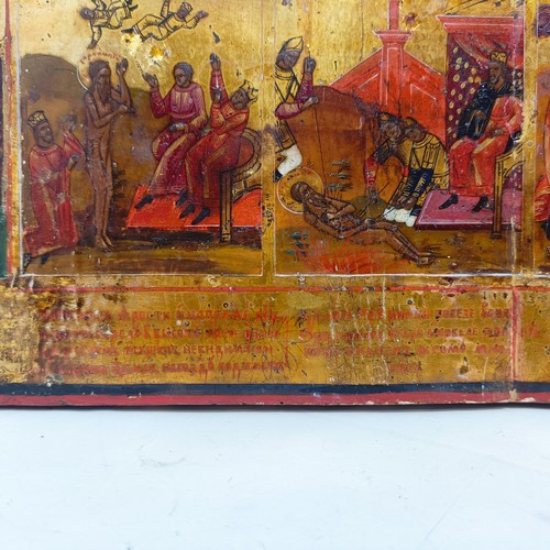 281 - A 19th century icon, St Harlampy, 44 x 39 cm