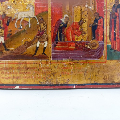 281 - A 19th century icon, St Harlampy, 44 x 39 cm