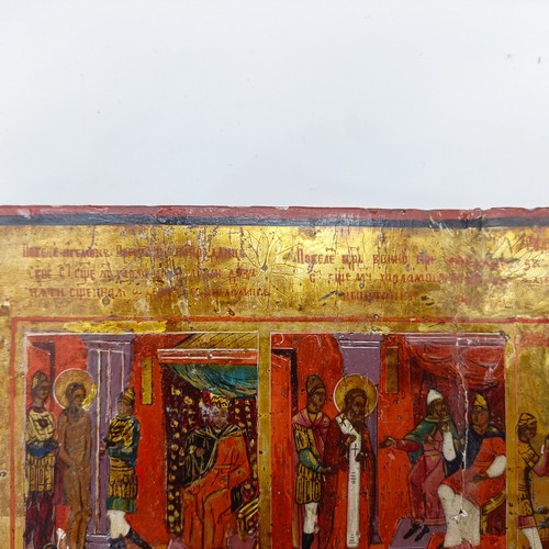 281 - A 19th century icon, St Harlampy, 44 x 39 cm