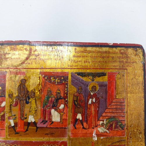 281 - A 19th century icon, St Harlampy, 44 x 39 cm